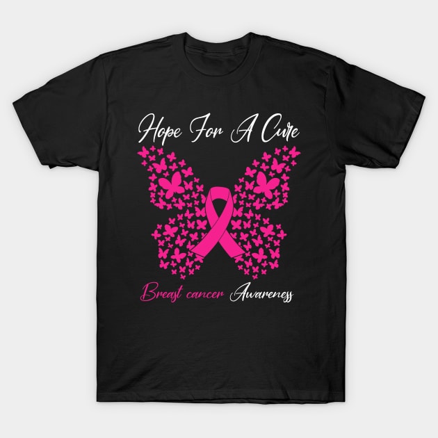 Hope For A Cure Butterfly Gift  Breast cancer 3 T-Shirt by HomerNewbergereq